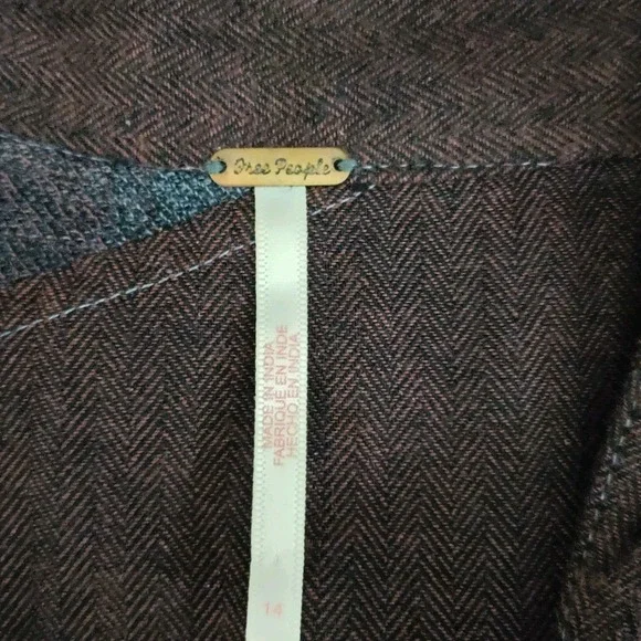 Free People Palma Plaid Flannel Maxi Skirt Size 14 Boho Peasant - Picture 3 of 7